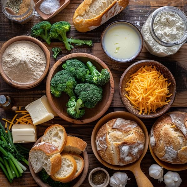 Cheddar Broccoli Soup in a Bread Bowl