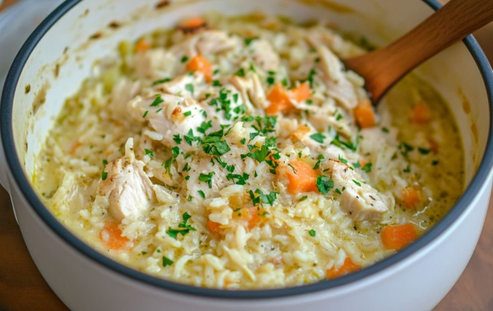 Creamy Chicken and Rice Recipe One Pot Meal