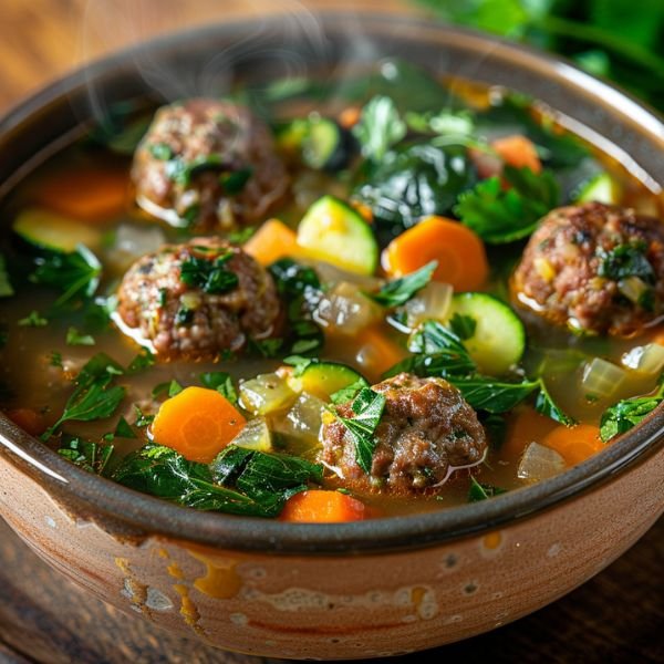 Ground Beef Meatballs in Soup