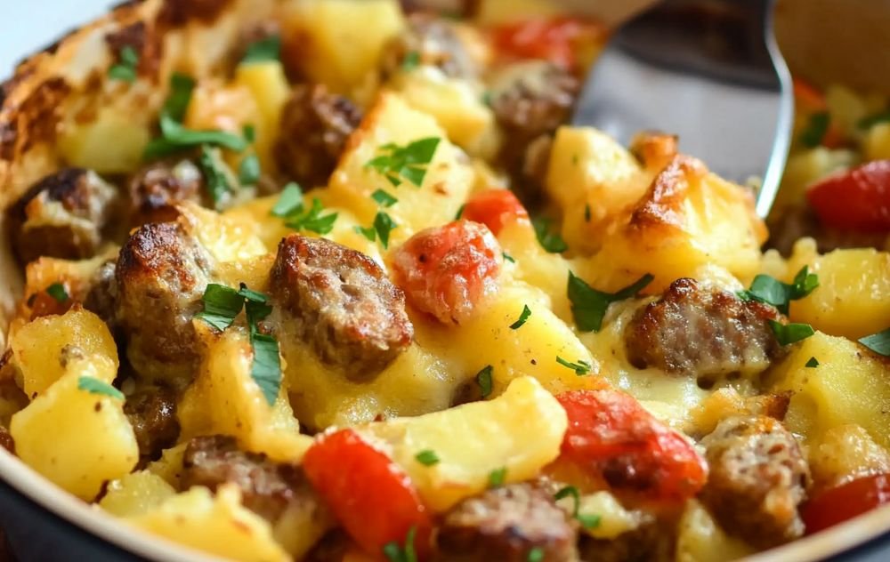 sausage and egg breakfast casserole with potatoes