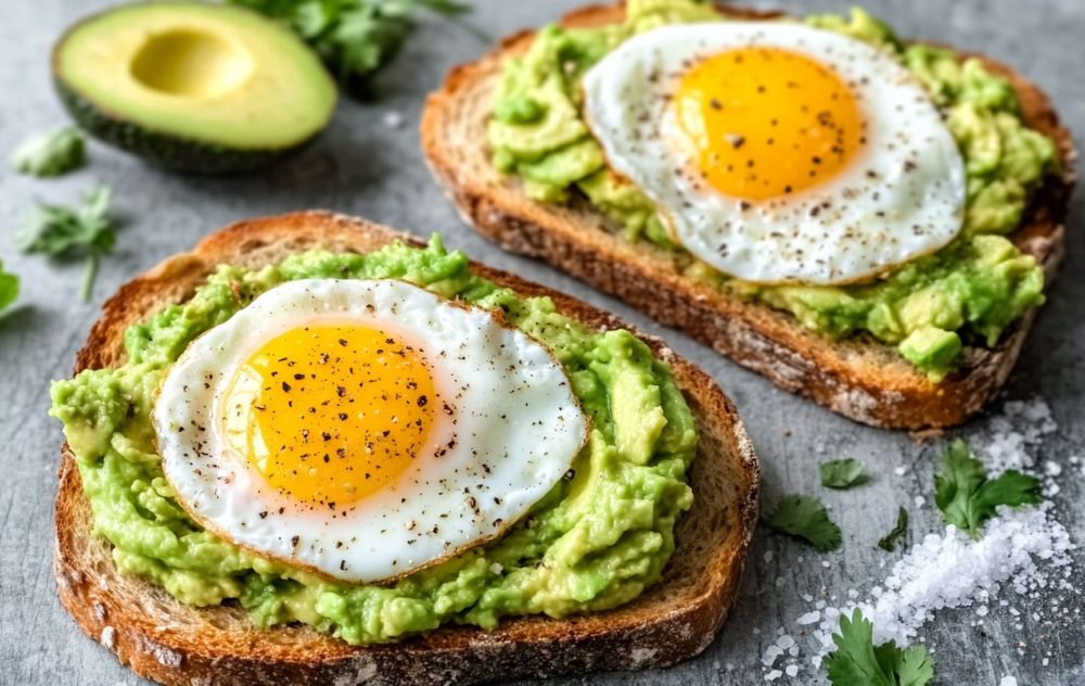 avocado toast with eggs